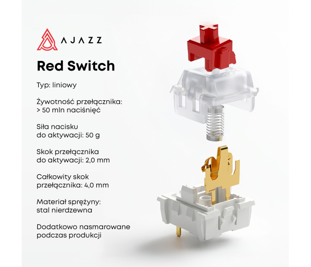 Ajazz AK820 Red Switch czarna - 1536376 - zdjęcie 8